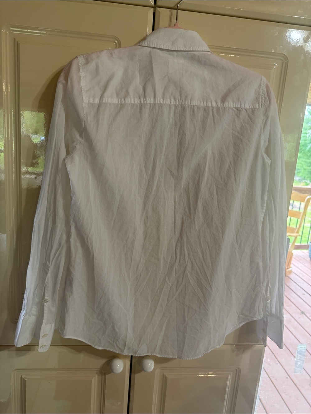 White Men's Long-Sleeve Button-Up Shirt with Beaded Placket - Picture 5 of 9